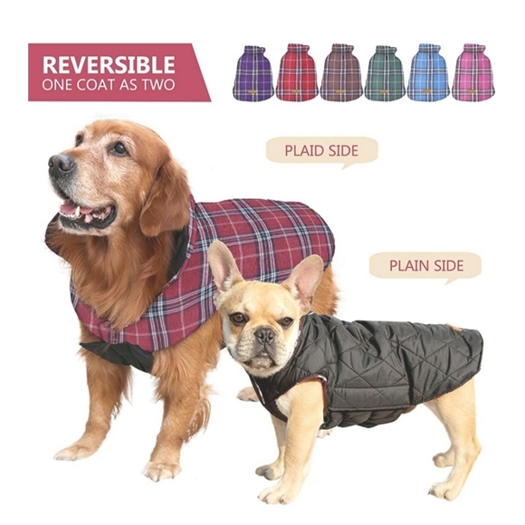 ☘4 for $25☘NEW Reversible Dog Jacket Size Large - Picture 2 of 7